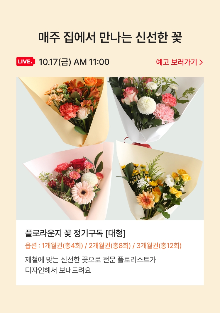 10.17(금) AM 11:00 / 매주 집에서 만나는 신선한 꽃
