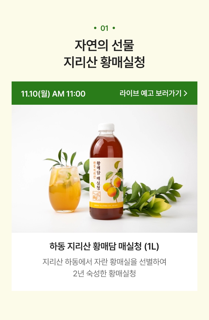 11.10(월) AM 11:00 - 지리산 황매실청