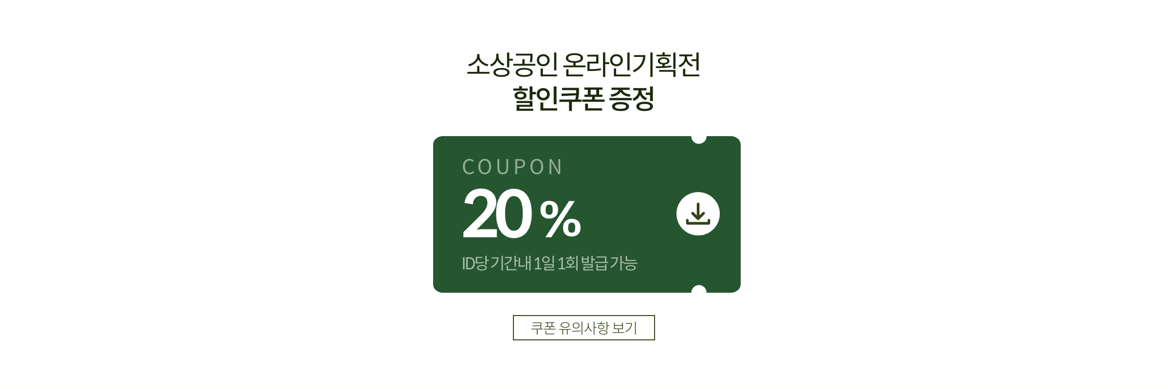 소상공인 온라인기획전 할인쿠폰 증정