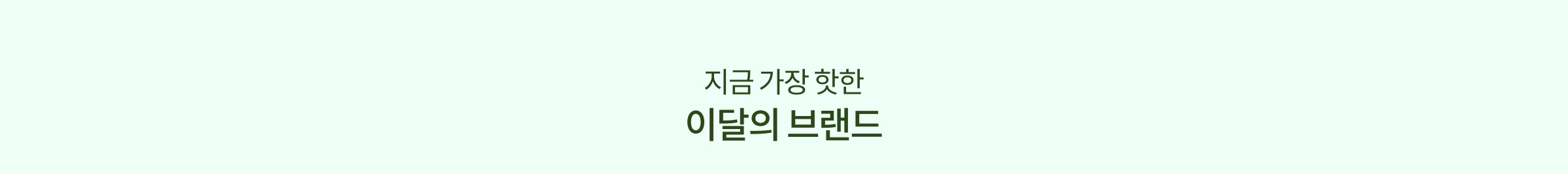 지금 가장 핫한 이달의 브랜드