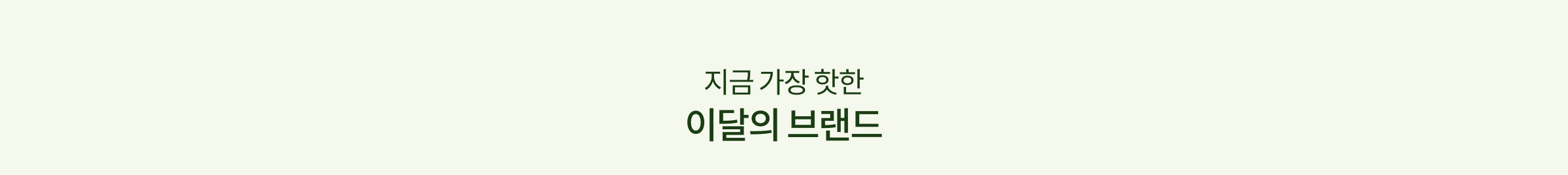 지금 가장 핫한 이달의 브랜드