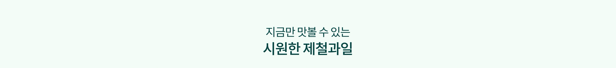 지금만 맛볼 수 있는 시원한 제철과일