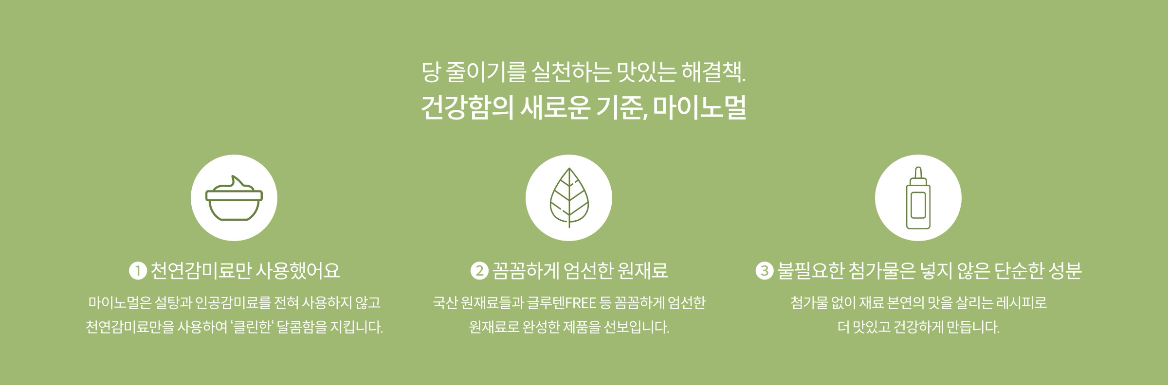 당 줄이기를 실천하는 맛있는 해결책. 건강함의 새로운 기준, 마이노멀